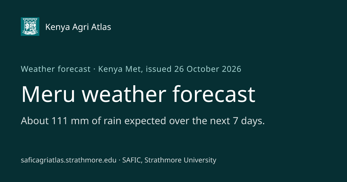 Meru weather forecast: rain for the next 14 days — Kenya Agri Atlas